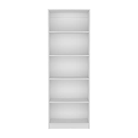 Homeroots 71" White Wood Five Tier Bookcase 546593