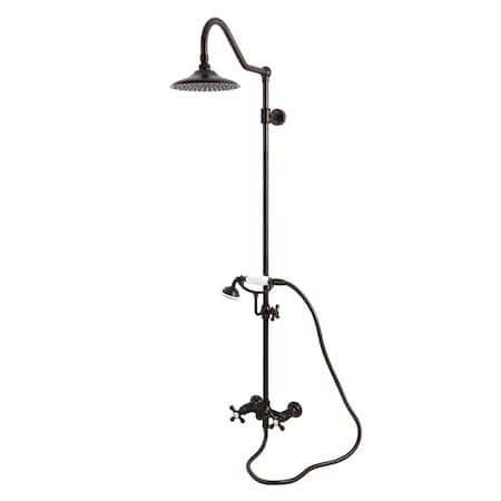 Kingston Brass Wall Mount Rain Drop Shower System with Hand Shower, Oil Rubbed Bronze CCK3665AX