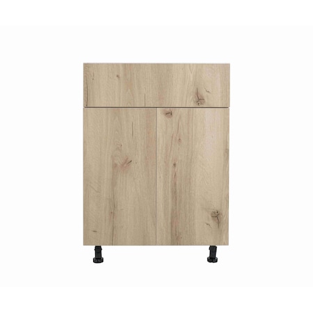 Cambridge Radiance 36 in. W x 24 in. D x 34.50 in. H Ready to Assemble Slab Base Kitchen Cabinet in Light Oak SA-B36-LO-KIT