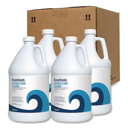 Boardwalk Neutral Floor Cleaner, Lemon Scent, 1 gal Bottle, 4PK BWK4855