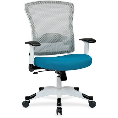 Office Star Managerial Chair Desk Chair, Adjustable Arms, 17-3/4" to 20-1/4" Height, Fabric, Blue 317W-W1C1F2W-7