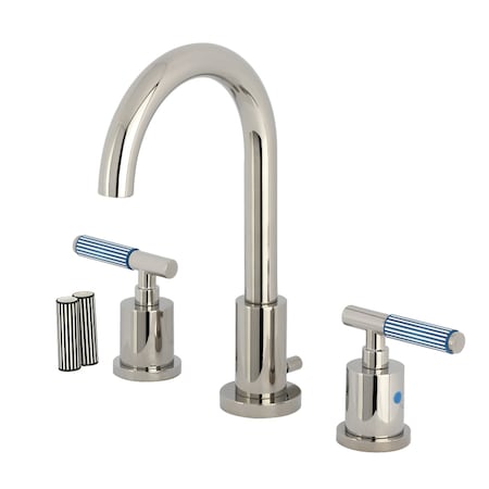 Kingston Brass Widespread Bathroom Faucet with Brass Pop-Up, Polished Nickel FSC8929KPS