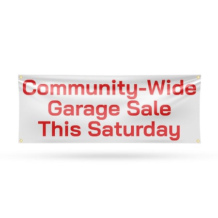 Signmission Community Wide Garage Sale this Saturday, 18 Inch x 48 Inch, Vinyl Banner B-30522
