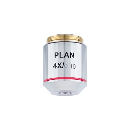 Amscope 4X Plan Achromatic Objective Lens for Infinity-Corrected Metallurgical Microscopes PL4X-INF-V300
