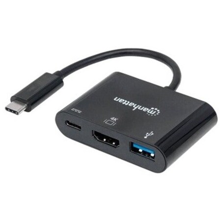 Manhattan - Strategic USB TYPEC HDMI DOCKCONVERTER USB 3.1 FEMALES MULTIPORT BLK 152037