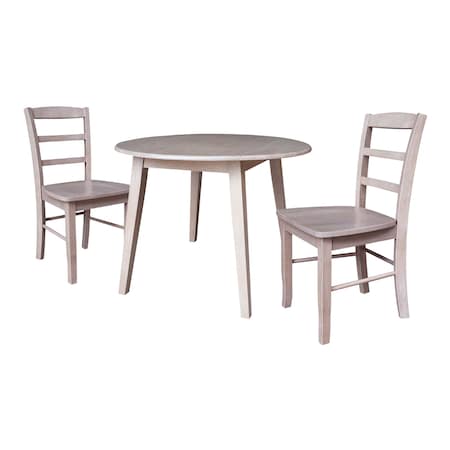 Whitewood Industries Extension Dining Tables, 45 in L, 54 in H, Parawood, 3 Piece K09-42DL-C2-2