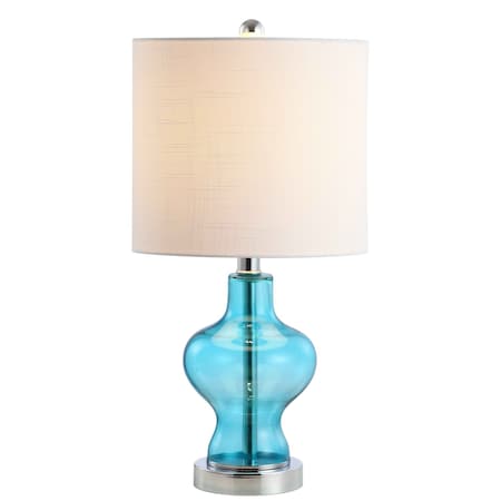Jonathan Y Mer 20.5" Glass/Metal LED Table Lamp, Aqua JYL4036A