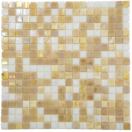 Apollo Tile Mingles 11.6inx11.6in Glossy Yellow Gold and White Glass Mosaic Wall Floor Tile 18.69 sqft/cs, 10PK MIX1588BG336A