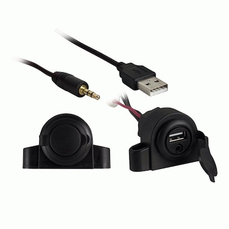 Metra Electronics 3.5 mm Audio Input USB Charging Extension Aux, Retail Pack METIBR72