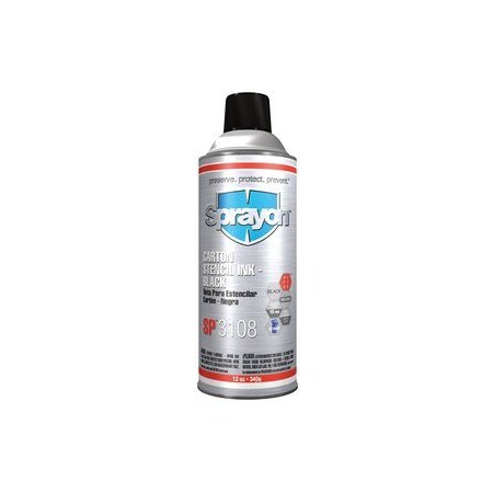 Krylon Sprayon Carton Stencil Ink Black, 12 oz. Aerosol, SC3108000