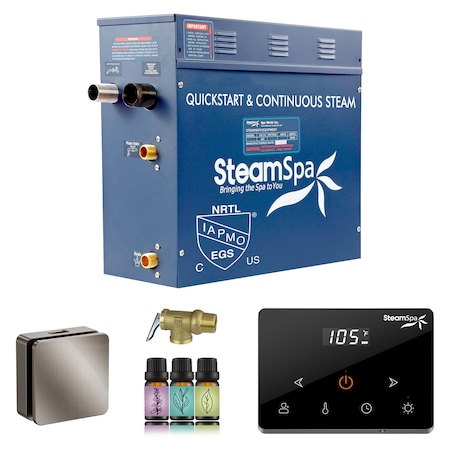 Steamspa Oasis Series 7.5KW Steam Bath Generator w/ Continuous Steam Plus Handheld Control in Brushed Nickel OAWS750BN