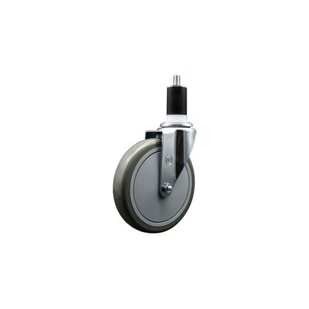 Service Caster 6'' Gray Poly Wheel Swivel 1-1/2'' Expanding Stem Caster SCC-EX20S614-PPUB-112
