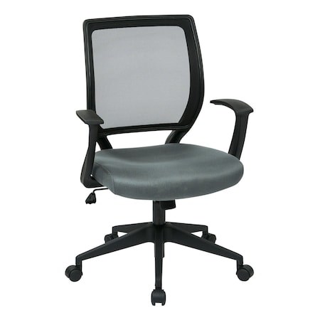 Office Star Products EM Series Screen Back Task Chair with "T" Arms, Fun Colors Grey EM51022N-2M