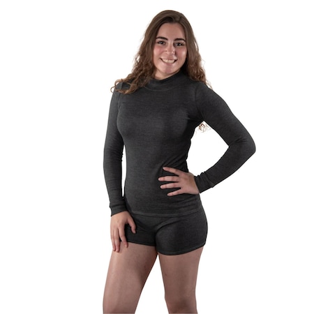 Seraphina Safety Apparel Women's Active Flame-Resistant Long-Sleeve Mock-Neck Shirt, Gray, XL CXLSMW