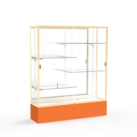Ghent Spirit Floor Display Case 60x72x16, Mirror, Champange 375MB-GD-OR