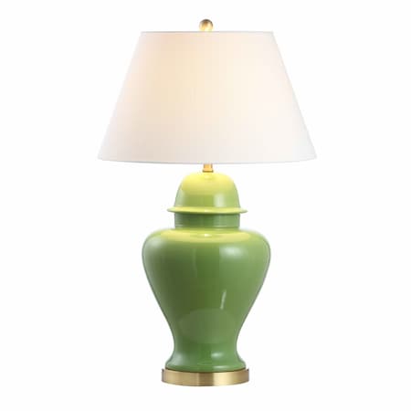 Jonathan Y Sagwa 33" Ceramic/Iron Modern Classic LED Table Lamp, Green JYL6618A