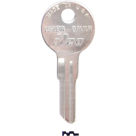 Ilco Bauer Nickel Plated File Cabinet Key BAU1R / 1618R, 10PK IAL00000472