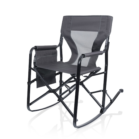 Picnic Time Family Of Brands Woodland Rocking Camping Chair, Charcoal Gray 817-01-159-000-0