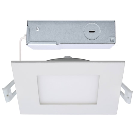 Satco 10 Watt LED Direct Wire Downlight Edge-lit 4-Inch CCT Selectable Square Remote Driver S11829R1