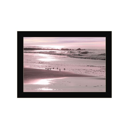 Homeroots Breakfast On The Beach Black Framed Print Wall Art 530167