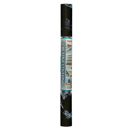 Con-Tact Brand Creative Covering Shelf and Drawer Liner, 18 in L, 9 ft W, PVC Vinyl, Black 09F-C9843-12