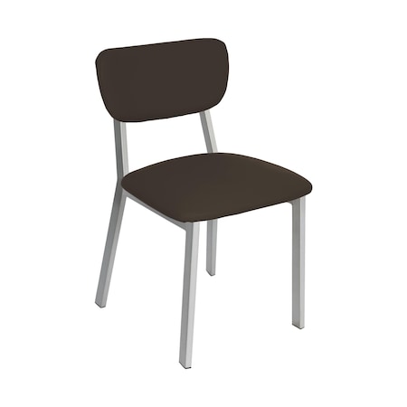 Bfm Seating Hamilton Side Chair, Grade 3 Vinyl Seat & Back - Steel Frame - Platinum Finish JS10C2017-2017PL