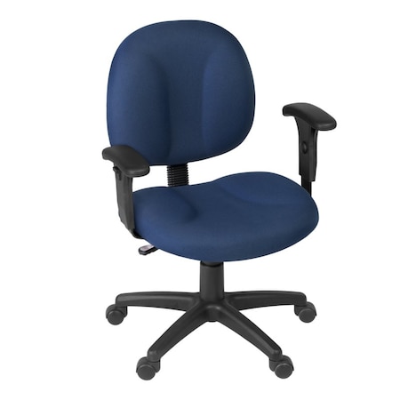 Regency Comfort Series Swivel Fabric Computer Task Chair with Adjustable Arms - Navy Blue 105-AA-NV