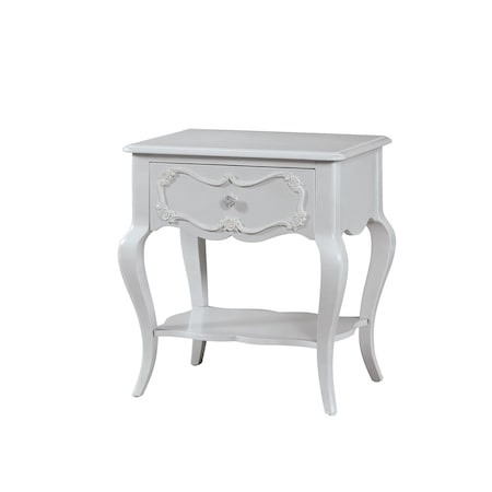 Homeroots 24" X 17" X 26" Gray Pine Wood Nightstand 285573