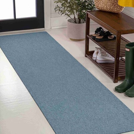 Jonathan Y Peater Classic Casual Commercial Natural Coir Coastal Blue 2 ft. x 8 ft. Indoor/Outdoor Mat CHG100D-28