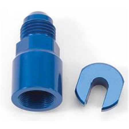 Russell 6 AN Male to 0.25 Female EFI Fuel Fitting, Blue RUS641300