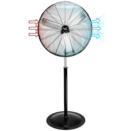 Vie Air 30 Inch Industrial Heavy Duty Pedestal Oscillating Metal Stand Fan VA-30STANDFAN