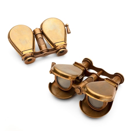 Kings County Tools Compact Binoculars Vintage Antique Brass Spyglass or Opera Glasses Folding Mini Binoculars GW48B01-14