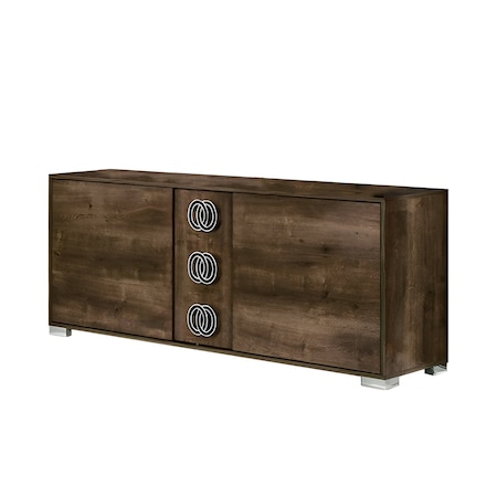 Homeroots 66" Brown Three Drawer Double Dresser 282560