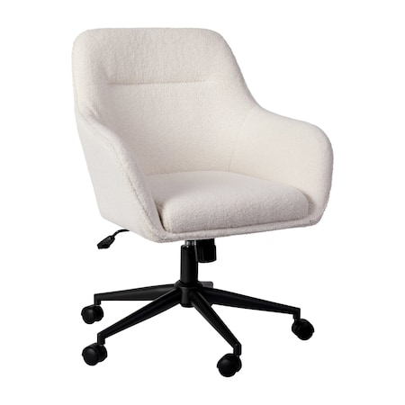 Martha Stewart Rayna Upholstered Office Chair in White/Oil Rubbed Bronze CH-220921-6-WH-BK-MS