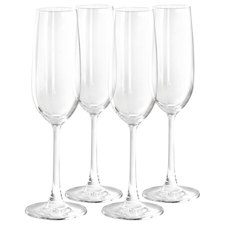 Martha Stewart 4 Piece 7.3 Ounce Flute Glass Set in Clear 142020.04