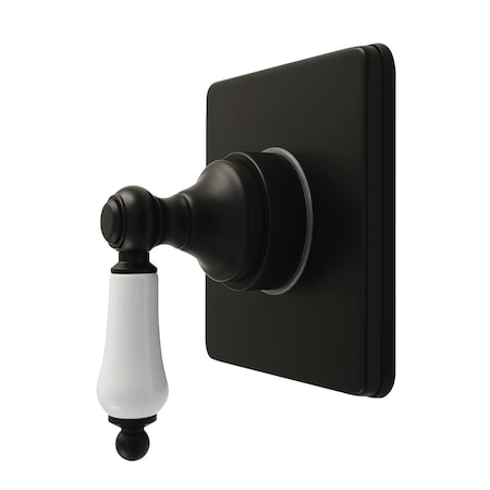 Kingston Brass Single-Handle Six-Way Diverter Valve with Square Trim Kit, Matte Black KS4040PL