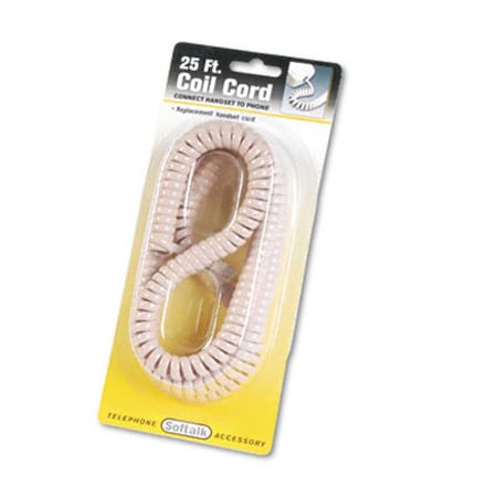 Softalk Coiled Phone Cord  25ft  Beige SO32922