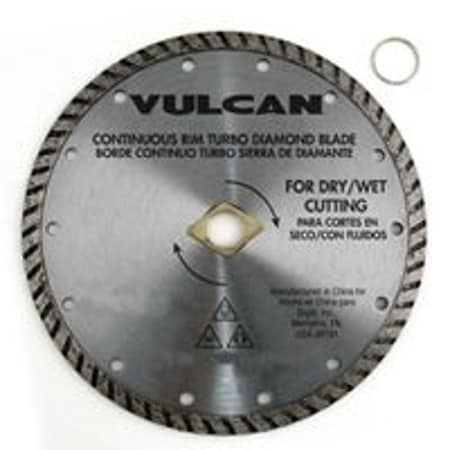 Vulcan Continuous Turbo Diamond Blade, 10 in Dia, 7/8 in Arbor 934161OR