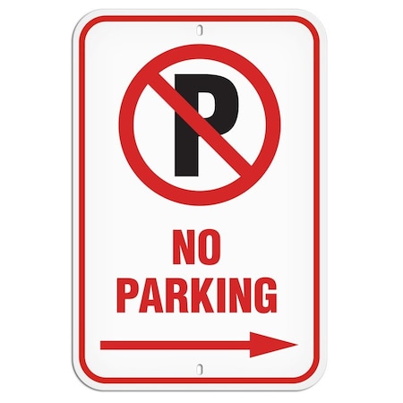 Primeguard No Park, Right Arrow, 12'' x 18'' PSS1021R