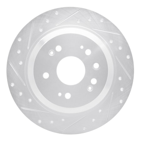 Dynamic Friction Co DFC Brake Rotor - Drilled and Slotted - Silver 631-59033L