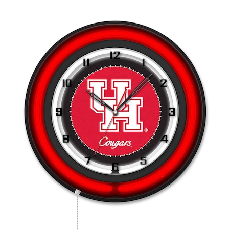 Holland Bar Stool University of Houston 19 Double Neon Wall Clock Clk19BK
