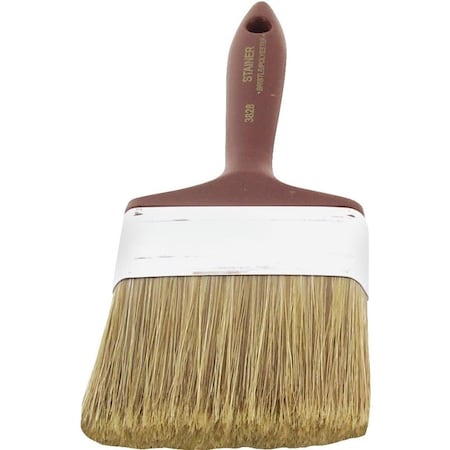 Linzer -4 Paint Brush, 4 in W, 2-3/4 in L Bristle, Polyester Bristle, Beaver Tail Handle 3828