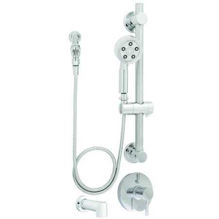 Speakman Diverter Trim, Handicap Shower, and Tub System (Valve Not Included), 1.75 GPM, Polished Chrome SLV-1490-ADA-E175