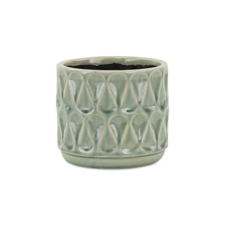 Cheungs 5.5 x 5 x 4.5 in. Lacrima Droplet Pot, Green 5776M