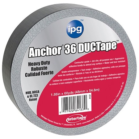 Ac36 1-Roll of 1.88in x 60 Yds Intertape Silver Contractor 11-Mil Duct Tape 4137