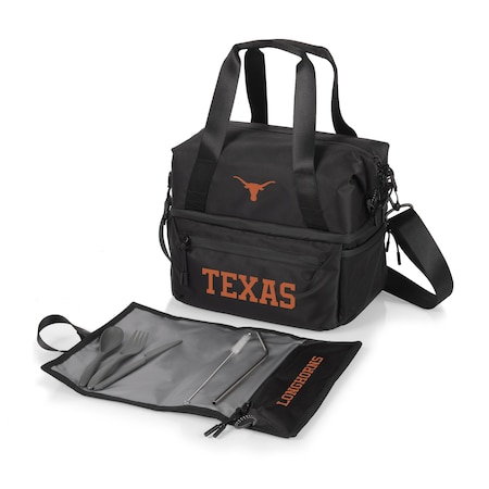 Picnic Time Family Of Brands NCAA Texas Longhorns Tarana Lunch Bag Cooler with Utensils made from Recycled Material 515-01-179-194-1