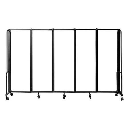 National Public Seating Room Divider, 6 ft H, 118" W, Clear RDB6-5CA