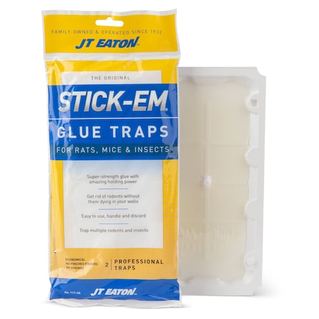 Stick-Em Glue Trap, Rat and Mouse Size, 10x5", PK24 111-24