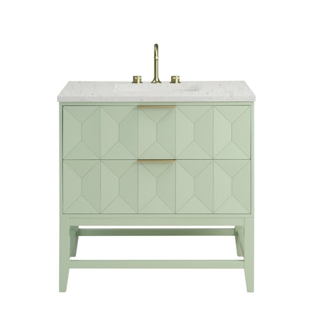 James Martin Vanities Emmeline 36'' Single Vanity, Pistachio w/ 3 CM Lime Delight Top D100-V36-PST-3LDL