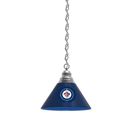 Holland Bar Stool Co Winnipeg Jets Pendant Light, Chrome Fixture BL1CHWinJet
